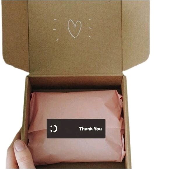 x120 "Thank you" BLACK sticker shipping supplies - Picture 2 of 3